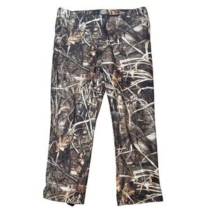 Cabelas Hunting Pants 40 Brown Advantage Max-4 HD Camo Fleece Lined Utility